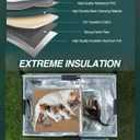 Outdoor Heated Cat House in Winter,Extremely Insulated & Weatherproof,Elevated Feral Cat Shelter with Waterproof Eaves & Escape Door for Outside Stray Barn Cat (Green, XL) 28.0