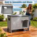 Durable Waterproof Plastic Dog House for Outdoor Indoor,Outside Dog House with Side Window Elevated Floor, Easy to Assemble Easy to Clean
