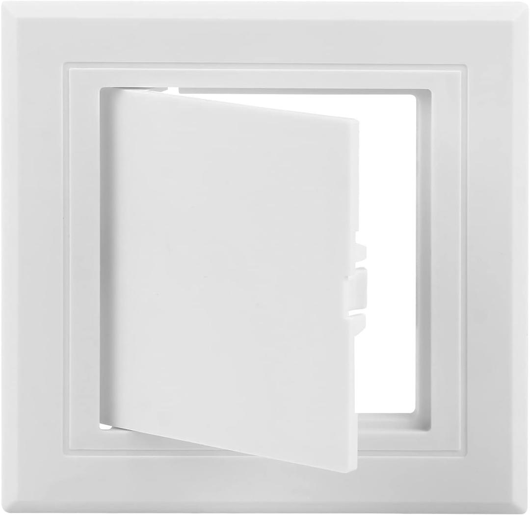 4x4 inch Plastic Access Panel for Drywall Ceiling Reinforced Plumbing Wall Access Doors Removable Hinged, White