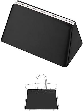 KINGS IN BAG Purse Handbag Shaper Pillow Insert for Tote Bags, Luxury Bag Shaper with Lightweight Silk, Fits for Birkin 25/30/35 bags, Soft Memory Foam Inner(Black, BK35)