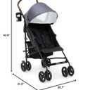 Delta Children 365 Plus Stroller - Lightweight Travel Stroller with Compact Fold, Iron