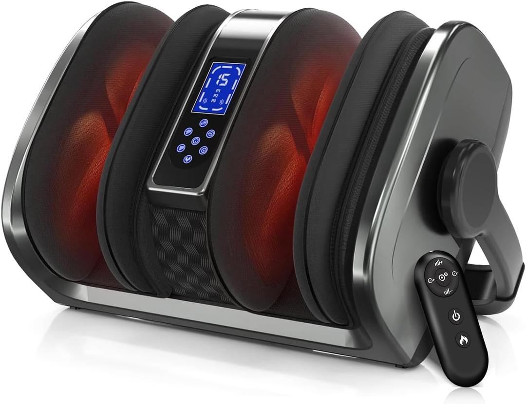 TISSCARE Foot Massager with Heat: Mothers Day Gifts for Mom FSA HSA Eligible Shiatsu Foot Massager for Plantar Fasciitis, Neuropathy, Circulation and Pain Relief for Foot Calf (Upgrade Gray)