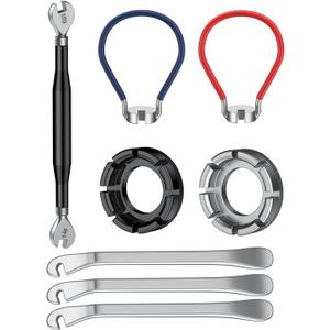 Pawfly Bike Spoke Wrenches, Bike Spoke Tool Kit with 3 Bicycle Tire Levers, Bicycle Spoke Wrench Tools, Bicycle Rim Truing Tool Set, Bike Rim Correct Kit, 8-Piece Bike Repair Tool Kit