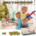 Marlrin Shooting Games Toys for Age 5 6 7 8 9 10+ Year Old Boys, Kids Toy Sports & Outdoor Game with Moving Shooting Target & 2 Popper Air Toy Guns & 24 Foam Balls, Gifts for Boys and Girls