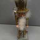 16-Inch Hollywood Platinum and Gold Glitter King Nutcracker
