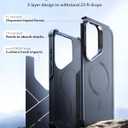 ESR for Samsung Galaxy S26 Phone Case with Stash Stand, 7X Military-Grade Drop Protection, Shock-Absorbing Rugged Cover, Compatible with MagSafe Accessories, Cyber Series, Black
