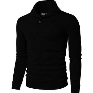 H2H Mens Casual Slim Fit Pullover Sweatshirts Knitted Shirts Napping Inside (Small, Kmoswl036-black)