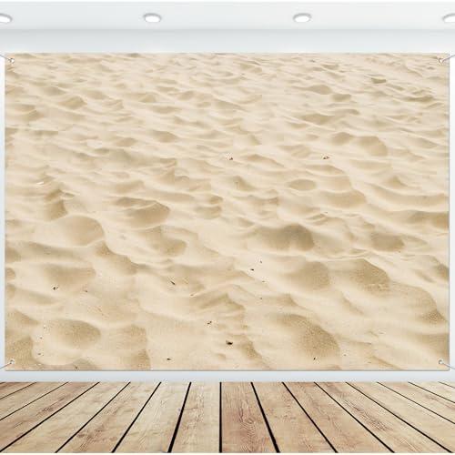 FuWeave 7x5ft Sand Beach Photography Backdrop Summer Beach Background Tropical Seaside Wall Backdrop Decorations for Wedding Birthday Baby Shower Party Photoshoot Studio Props