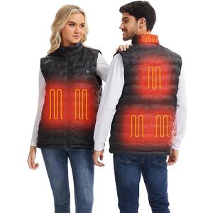 Heated Vest, Electric Smart Warming Heated Jackets Clothing Vest, Unisex Winter Hooded Heated Vests Outerwear, Medium
