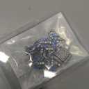 WimuPath Silver-Plated Blue Diamond Dog Collar - Cuban Style Metal Chain with Secure Buckle, Luxury Durable Collar for Small/Medium/Large Dogs & Puppies