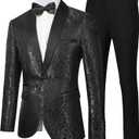 Men's Floral Dinner Party Prom Wedding Stylish Tuxedo Suits for Men One Button Dinner Jacket Pants Set XL