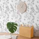 2 x Peel and Stick Wallpaper Black and White Contact Paper Floral Bird Wallpaper Boho Removable Wallpaper Decorative Self Adhesive Wallpaper Contact Paper for Cabinets Wall Paper 17.3" x 118"