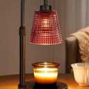 Innqoo Pomegranate Red Candle Warmer Lamp with Timer, Dimmable Candle Warmer for Home Decor, Height Adjustable Candle Lamp for Jar Candles, Birthday Gifts for Women Mom, House Warming Gifts New Home
