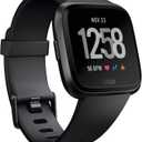 Fitbit Versa Smart Watch, Multisport Tracker, Black/Black Aluminium, One Size (S & L Bands Included) 