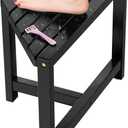 Corner Shower Stool for Shaving Legs - Black Small Bamboo Foot Rest Inside Shower 12" High