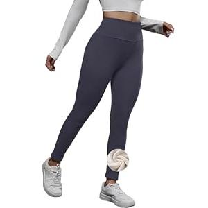 ZFLM Women's Yoga Pants High Waist Velvet Casual Warm Tight Women's Athletic Pants Charcoal Grey, XL