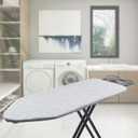 Seiritex Extra Wide Ironing Board Cover and Pad 18 x 54 inch Heat Reflective with Hook and Loop Fasteners, Thick Padding with Elasticized Edges, 3 Layers Iron Board Cover (Gray Cube)