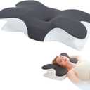 Pillow for Neck Pain Relief, Ergonomic Cervical Neck Pillow for Side Sleepers, Memory Foam Neck Pillow for Adults, Hollow Design Odorless Memory Foam Pillows (Gray)