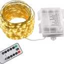 AW LED String Lights 8 Modes Remote Battery Operated Starry Fair Lights for Christmas Tree Party Wedding Bedroom (66ft)