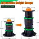 4 Pack Adjustable Height Bed Frame Support Legs, Bed Frame Center Support Legs 5"-12.5", Adjustable Bed Frame Support Legs for Bed Frame Stability and Strength