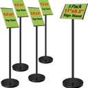 8.5 x 11 Sign Holder Stand , Adjustable Pedestal Floor Standing Display Stand for Sign Poster, Horizontal Vertical View Signage Stand for Indoor Outdoor
