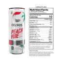 CELSIUS PEACH VIBE Sparkling White Peach, Sugar Free Energy Drink, 12 Fl Oz (Pack of 12)