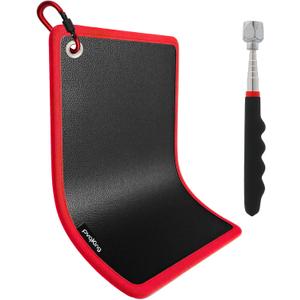 Flexible Magnetic Tool Mat,40 LBS Magnetic pad with Magnetic picker,Circular hanging hole&Carabiner Hook,Storage Organizer for Auto, Motorcycle,Electronic Assembly, DIY, Garage Workshop,12.6" x 9.76" | Strong adsorption, 40 pound load-bearing capacity, easy to carry, durable, fire-resistant, easy to clean