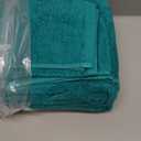 Amazon Basics 6 Piece Oversized Fade resistant Towel set, 100% Cotton towels for bathroom, soft and absorbent, 2 Bath Towels, 2 Hand Towels and 2 Washcloths bathroom towel set, Teal