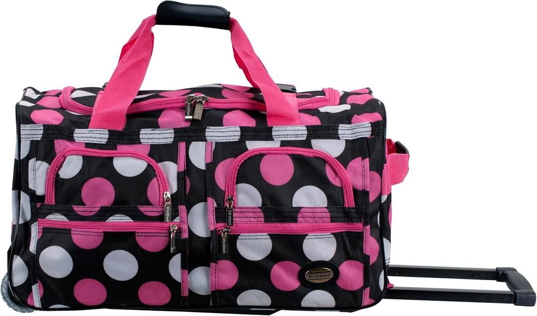 Rockland Rolling Duffel Bag, Black, 22"