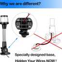 MARINE SYSTEM Made 3-NM LED Fold Down Boat Stern Light All Round 360 Boat Anchor Light for Pontoon and Fishing Boat, 25", 12-24V
