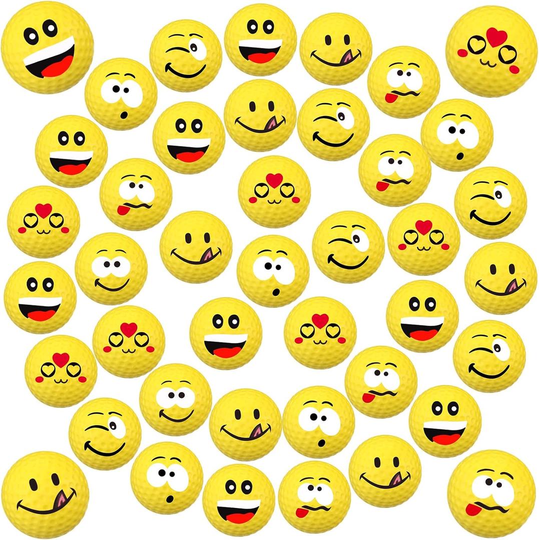 Jerify 40 Pieces Mini Golf Stress Ball Golf Party Favors 1.57 Inch Foam Practice Balls Sports Stress Balls for Men Women Carnival Party Gift Bag Fillers (Yellow)