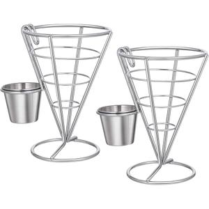 PRETYZOOM 2pcs French Fries Stand Snack Serving Basket Appetizer Display Stand for Restaurant Party Home