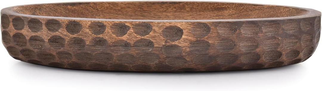 Samhita Mango Wood Decorative Bowl Home Decor Home Decorative Centerpiece Farmhouse Country, Restaurant, Café (14" x 6" x 2.3")