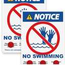 TQYC No swimming sign, NOTICE sign, 3525cm, rust-proof aluminum, two pieces, Set of 6