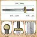 2pcs Toy Sword,18.9" Plastic Roman Sword for Kids Boys Role-Play Accessory,Medieval Knight Toy,Halloween Cosplay,Props Silver