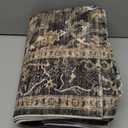 vivorug 5x7 Area Rugs - Ultra-Thin Washable Rug with Non-Slip Backing, Ideal for Living Room, Bedroom, Dining Room Indoor - Vintage Floral, Easy Clean, Durable, Low Pile Rug Black