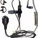 Acoustic Tube Earpiece with Mic for Motorola Walkie Talkies, Surveillance Headset and PTT Compatible with Motorola 2 Way Radios BPR40/CP/CLS/DTR/PR/RDU/RMU Series (Black)