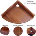 Demigo Corner Shelf Wall Mount Set of 3, Solid Acacia Wood Round Floating Corner Shelves for Storage and Display, Hanging Wood Shelves for Bedroom, Kitchen, Living Room, Bathroom (Brown)