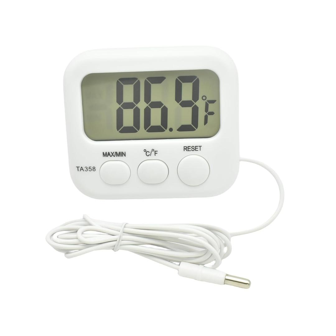 Small Digital Thermometer TA358 Celsius/Fahrenheit Temperature Indoor/Outdoor Meter Gauge with 5ft/1.5M Probe Sensor