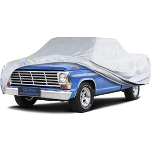 KouKou Truck Cover Waterproof All Weather, 6 Layers Full Pickup Cover, Universal Fit for Chevy C10, Ford F100, RAM 1500, Sierra 1500, Silverado 1500 Regular Cab Single Cab Truck. (up to 210 inches)