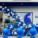 2 x Number 6 Balloon 40 inch, Dark Blue Big Number Balloon, Giant Foil 6 Balloons Number, Helium 6th Birthday Balloons for Kids Boys Girls Birthday Party Decorations Wedding Anniversary Event Supplies