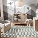 jinchan 5x7 Checkered Area Rugs for Kids Room - Machine Washable Soft Rug Modern Geometric Lattice Non-Slip Carpet for Nursery Playroom Classroom Living Room Bedroom Dining Room Home Office Grey