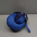 BCOZZY Travel Neck Pillow for Airplane  Patented Double Support for Head, Neck, and Chin. Best for Long Flights, Plane Sleeping, and Car Rides. Adjustable Size. Fully Washable. Carry Bag. Large, Navy