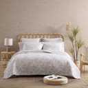 Tommy Bahama - Queen Quilt Set, Reversible Cotton Bedding with Matching Shams, Soft All Season Bedspread, Coastal Bedding Set (Palmday Beige, Queen)