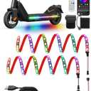 Led Lights for Scooter Night Riding, Remote & APP Controlled Colorful Skateboard LightsBattery Operated Lights for Electric Bike 60 LEDs