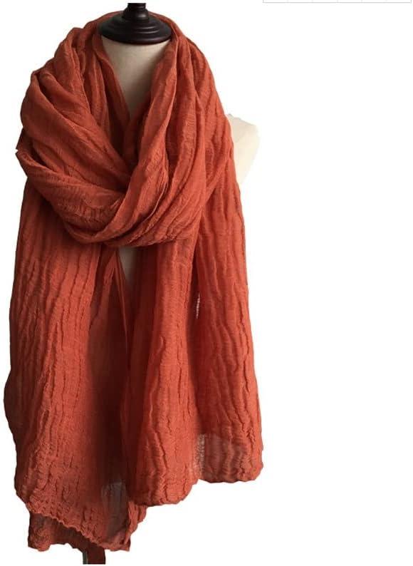 Linen Scarfs for Ladies Big Size Color Women's Turbans for Women Long Silk Scarf