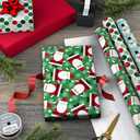 Hallmark Christmas Wrapping Paper with Cutlines on Reverse (3 Rolls: 90 Sq. Ft. Total) Santa Claus, Polka Dots, Snowmen