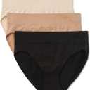 Warner's Women's Blissful Benefits No Pinching No Problems Dig-Free Seamless Stretch 3-Pack Bikini Wrw251bk10 (Medium)