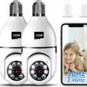 Light Bulb Security Camera, 2K Wireless Camera for Light Bulb Pet Camera, 360  PTZ Light Socket Security Camera with Motion Detection Auto Tracking (2Pack 5GHz & 2.4GHz with 32GB SD Card)