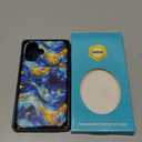 Goodon for iPhone 16 Plus Case Cute - Wireless Charging Compatible - Dual-Layer Hard Shell + Silicone Cover - Protective Phone Case with Trendy Designs for Women - Abstract Bule Gold Water